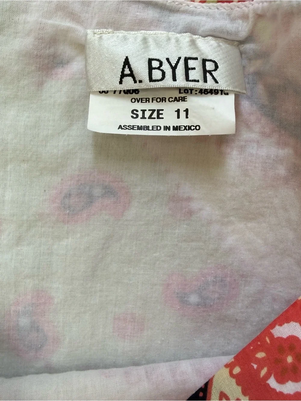 A. Byer Y2K Pink Green Patchwork Paisley Print Cotton Mini Skirt Boho Size 11